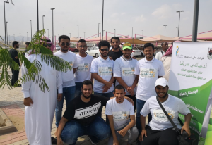 Students of the Colleges of Engineering and Computer in Al-Leith Participate in the Greening Campaign in the University